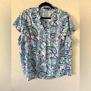 Pink and Blue Paisley Blouse